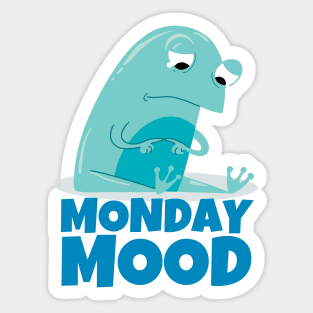 Monday Mood Sad Frog Sticker